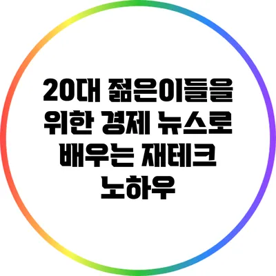 20대 젊은이들을 위한 경제 뉴스로 배우는 재테크 노하우