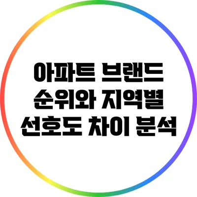 아파트 브랜드 순위와 지역별 선호도 차이 분석