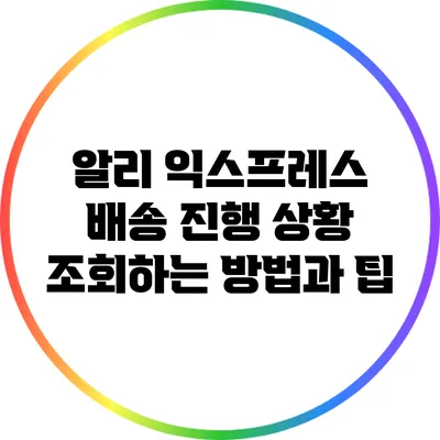 알리 익스프레스 배송 진행 상황 조회하는 방법과 팁
