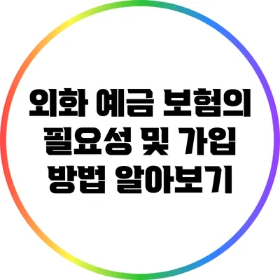 외화 예금 보험의 필요성 및 가입 방법 알아보기