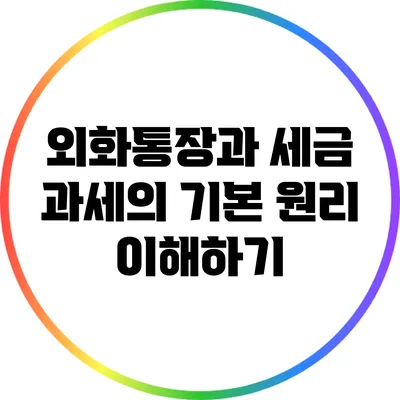 외화통장과 세금: 과세의 기본 원리 이해하기