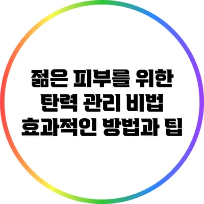 젊은 피부를 위한 탄력 관리 비법: 효과적인 방법과 팁
