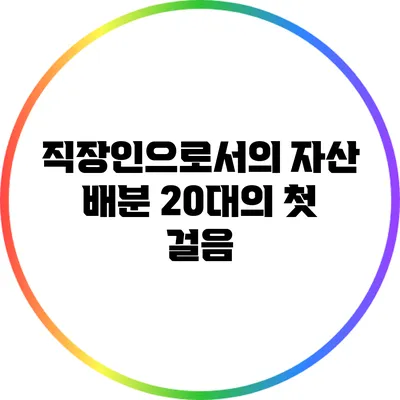 직장인으로서의 자산 배분: 20대의 첫 걸음