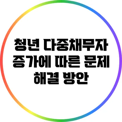 청년 다중채무자 증가에 따른 문제 해결 방안