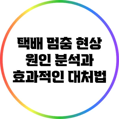 택배 멈춤 현상: 원인 분석과 효과적인 대처법
