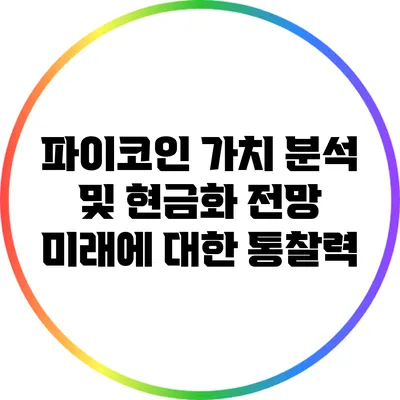 파이코인 가치 분석 및 현금화 전망: 미래에 대한 통찰력