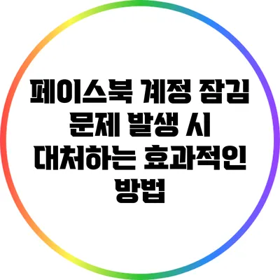 페이스북 계정 잠김 문제 발생 시 대처하는 효과적인 방법