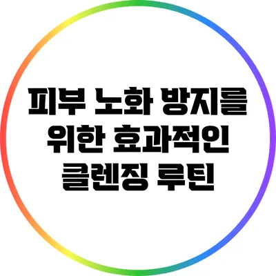 피부 노화 방지를 위한 효과적인 클렌징 루틴