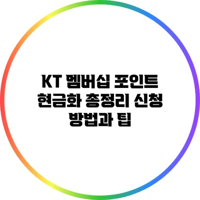 KT 멤버십 포인트 현금화 총정리: 신청 방법과 팁