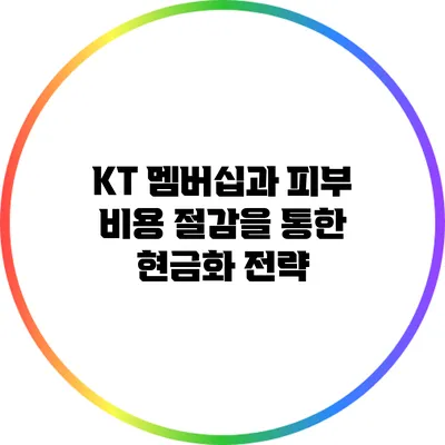 KT 멤버십과 피부 비용 절감을 통한 현금화 전략