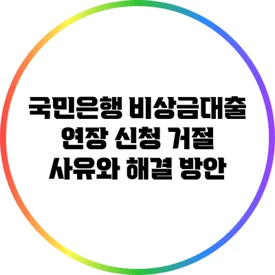 국민은행 비상금대출 연장 신청 거절 사유와 해결 방안