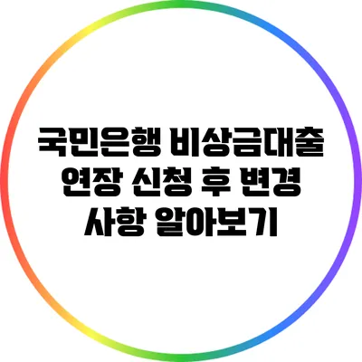 국민은행 비상금대출 연장 신청 후 변경 사항 알아보기