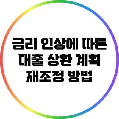 금리 인상에 따른 대출 상환 계획 재조정 방법
