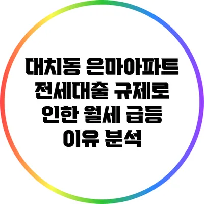 대치동 은마아파트 전세대출 규제로 인한 월세 급등 이유 분석