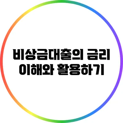 비상금대출의 금리 이해와 활용하기