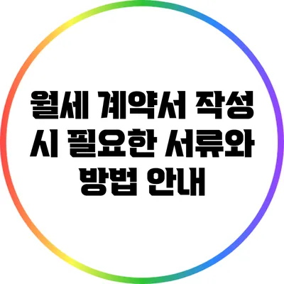 월세 계약서 작성 시 필요한 서류와 방법 안내