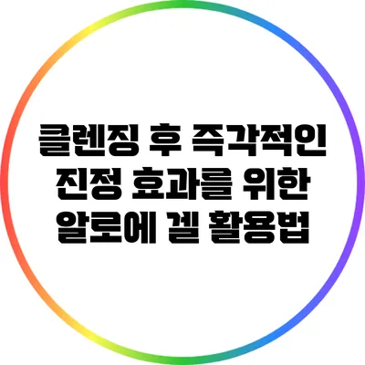클렌징 후 즉각적인 진정 효과를 위한 알로에 겔 활용법